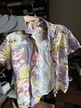 Pataloha Floral Short-Sleeve Button-Up Shirt - Lavender/Pink